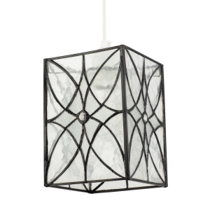 Cathedral Style Glass Pendant Light Shade with Textured Glass Panels