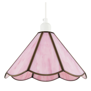 Classic Soft Blush Pink Tiffany Glass Easy Fit Pendant Lighting Shade