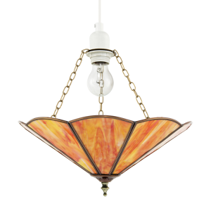 Orange Amber Chic Tiffany Glass Easy Fit Pendant Shade with Chains