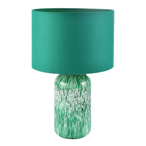 Modern Emerald Green Marble Drip Snowflake Glass Table Lamp with Shade