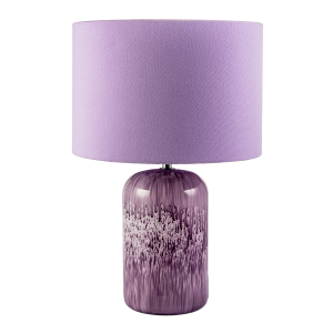 Modern Lavender Lilac Marble Drip Snowflake Glass Lamp with Shade