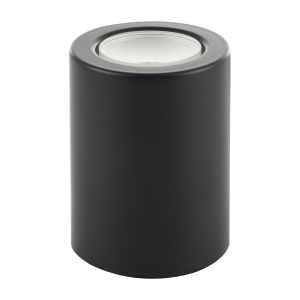 Cylindrical Black LED Uplighter with Minimalist Architectural Design
