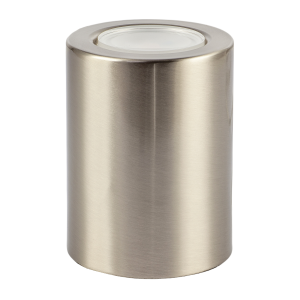Cylindrical Nickel LED Uplighter with Minimalist Architectural Design