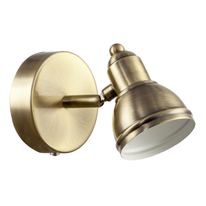 Modern Rechargeable Dimmable Spot Wall Light Fitting in Antique Brass