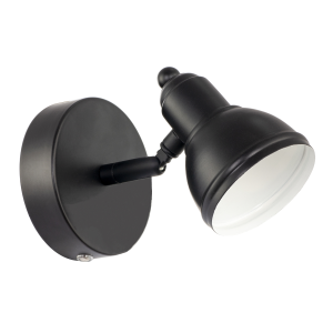 Modern Rechargeable Dimmable Spot Wall Light Fitting in Matte Black