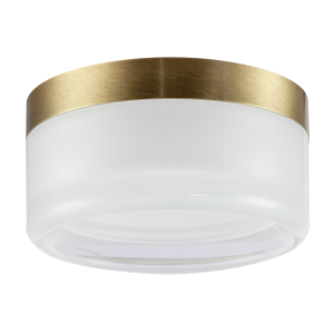 Designer Antique Brass LED Bathroom Ceiling Light with Opal Glass
