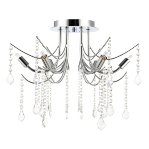 Elegant Semi Flush Chandelier Ceiling Light Fitting in Polished Chrome