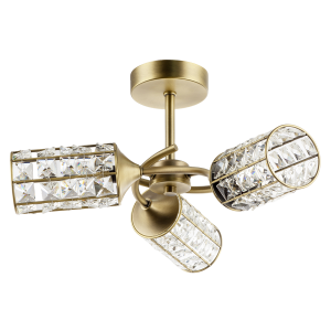Antique Brass Ceiling Light with Cylindrical Acrylic Beaded Shades