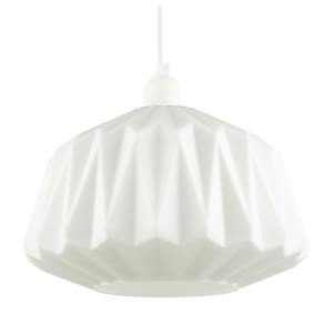 Designer Opal White Glass Pendant Shade with Triangular Shaped Grooves
