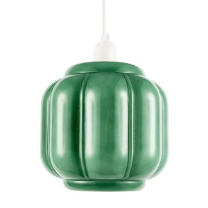 Emerald Green Traditional Pendant Ceiling Lamp Shade with Deep Grooves