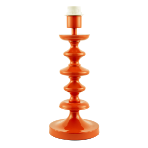 Modern Vivid Orange Gloss Table Lamp Base with Chic Round Step Design