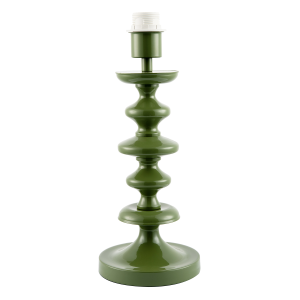 Modern Olive Green Gloss Table Lamp Base with Chic Round Step Design