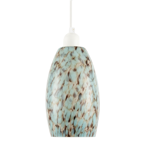 Modern Duck Egg Marble Speckle Effect Glass Cylindrical Pendant Shade