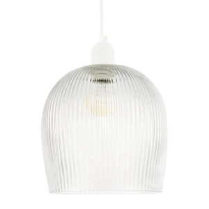 Modern Transparent Mini Line Ribbed Glass Pendant Ceiling Light Shade