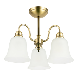 Classic and Ornate Aged Brass Ceiling Light Fitting with Glass Shades