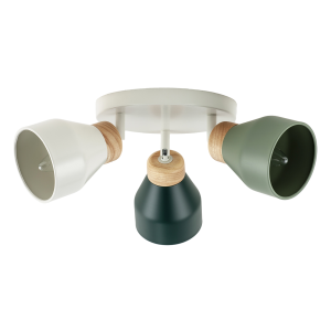 Modern Scandinavian Style Spot Ceiling Light in Olive and Forest Green