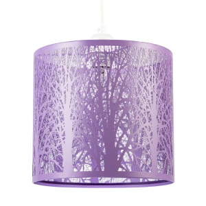 Unique and Beautiful Lavender Lilac Metal Forest Design Pendant Shade