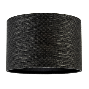 Designer Bobbled and Textured Linen Lamp Shade in Graphite Black