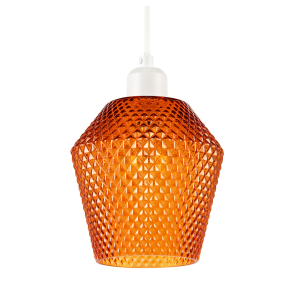 Modern and Compact Diamond Design Vivid Orange Glass Pendant Shade