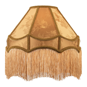 Gold Faux Silk Large Victorian Lamp Shade with Textured Floral Decor