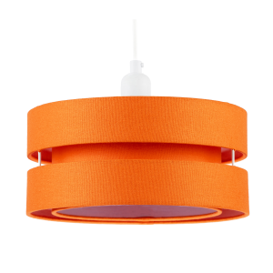 Modern Orange Linen Fabric Triple Tier Ceiling Pendant Light Shade