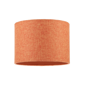 Contemporary and Sleek Orange Natural Linen Fabric Drum Lamp Shade