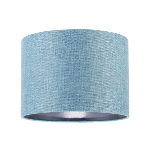 Contemporary and Sleek Blue Nova Plain Linen Fabric Drum Lamp Shade