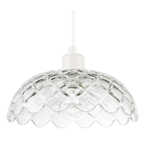 Modern Thick Transparent Glass Light Shade with Wavy Scalloped Edge