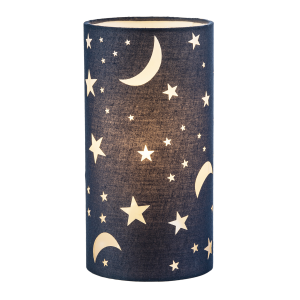 Modern Stars and Moons Children/Kids Midnight Blue Cotton Table Lamp