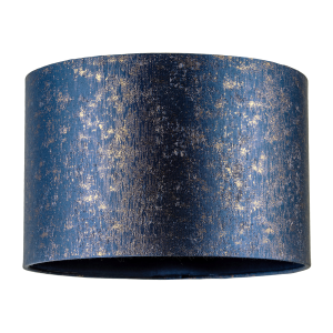 Midnight Blue Jacquard Fabric Lamp Shade with Gold Foil Fleck Accents