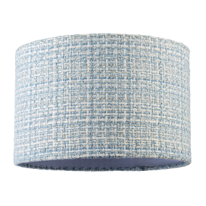Modern drum Lamp Shade Upholstered in Soft Woven Boucle Style Fabric