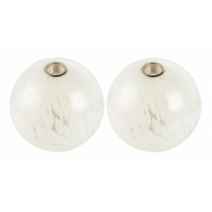 Stylish Pair of Round White Snowflake Glass Shades for G9 Lamp Holders
