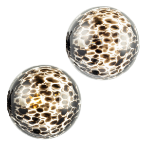 Stylish Pair of Round Black Snowflake Glass Shades for G9 Lamp Holders