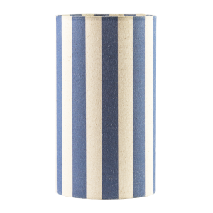 Amparo Blue and Oatmeal Striped Linen Table Lamp with Fabric Base
