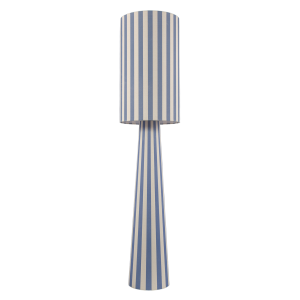 Amparo Blue and Oatmeal Linen Floor Lamp with Fabric Shade and Base