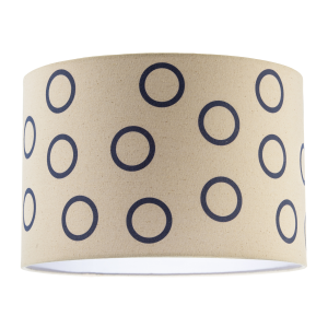 Midnight Navy Blue Open Circle Pattern Linen Fabric Drum Lamp Shade