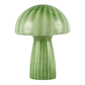 1970s Italian Design Translucent Jade Green Glass Mushroom Table Lamp