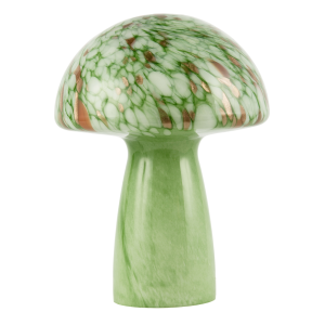 Retro Italian Designed Green Glass Mushroom Lamp with Copper Flecks