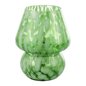 Eye Catching Artisan Style Emerald Green Mottled Glass Table Lamp