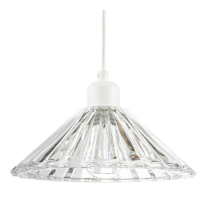 Modern Vertical Fluted Thick Clear Glass Pendant Ceiling Light Shade