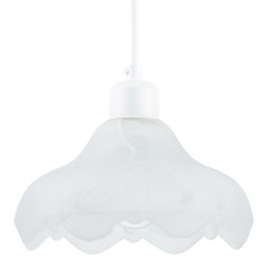 Sculptural Frosted Alabaster Glass Ripple Pendant Ceiling Light Shade