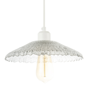 Textured Glass Pendant Shade with Mushroom or Parasol Silhouette Shape