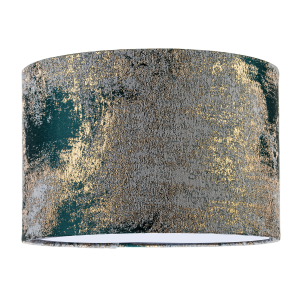 Forest Green Jacquard Fabric Lamp Shade with Metallic Gold Highlights