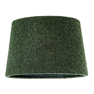 Elegant Rich Forest Green Tapered Lampshade in Boucle Lamb Wool Fabric