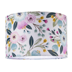 Elegant Cotton Lampshade with Watercolour Style Botanical Floral Decor