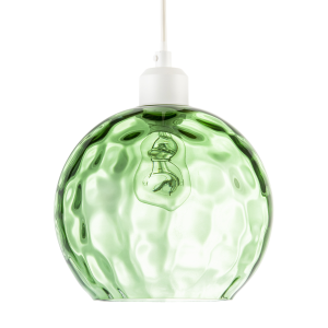 Modern Emerald Green Dimpled Round Glass Pendant Ceiling Light Shade