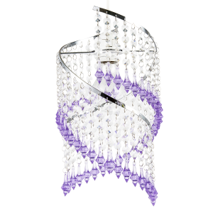 Modern Spiral Waterfall Pendant Shade with Purple and Clear Acrylic