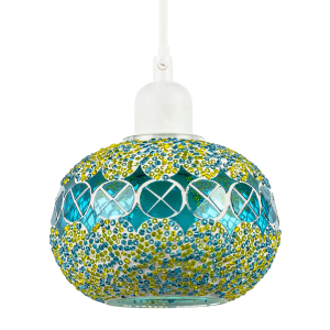 Glass Globe Mosaic Ceiling Pendant Lighting Shade with Rounded Shape