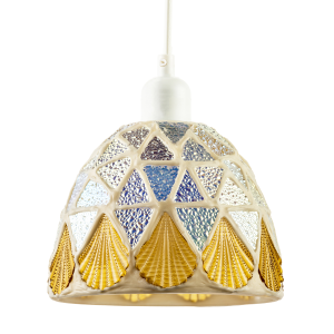 Dome Shaped Pendant Ceiling Light Shade with Structured Mosaic Glass