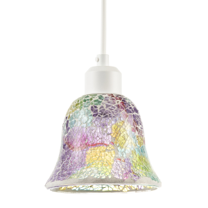 Multi-Colour Iridescent Crackle Mosaic Bell Pendant Lighting Shade